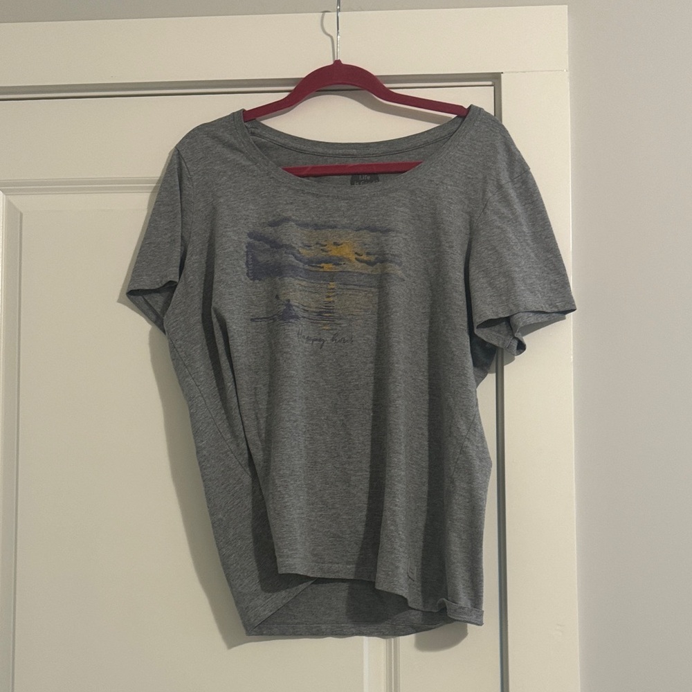 Life Is Good Gray Graphic Short Sleeve Tee